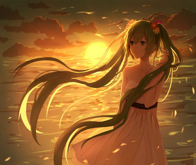 Обои на рабочий стол Vocaloid Hatsune Miku / Вокалоид Хатсуне Мику