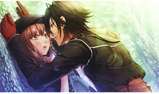 Обои на рабочий стол Heroine и Shin из аниме Амнезия / Amnesia выясняют отношения, художник Hanamura Mai
