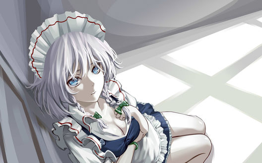 Обои на рабочий стол Sakuya Izayoi / Сакуя Изаеи из серии компьютерных игр Touhou Project / Проект «Восток»