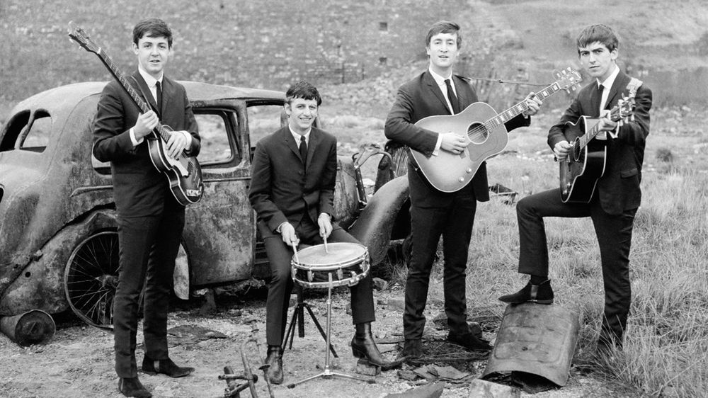 Обои для рабочего стола Легендарная группа Beatles,(старое фото)
