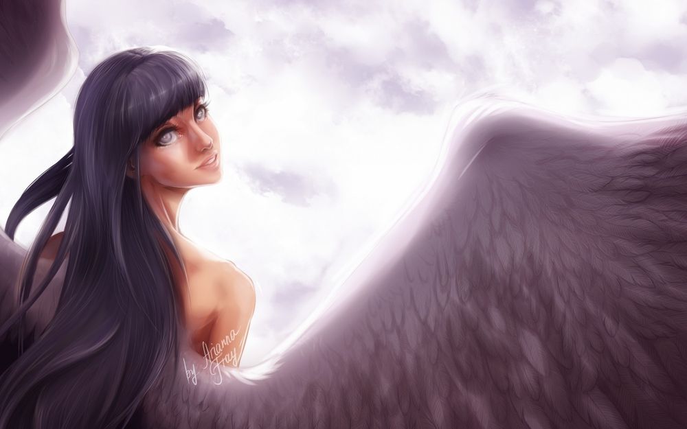 Обои для рабочего стола Hinata Hyuga / Хината Хьюга из аниме Наруто / Naruto, art Arianna Fray