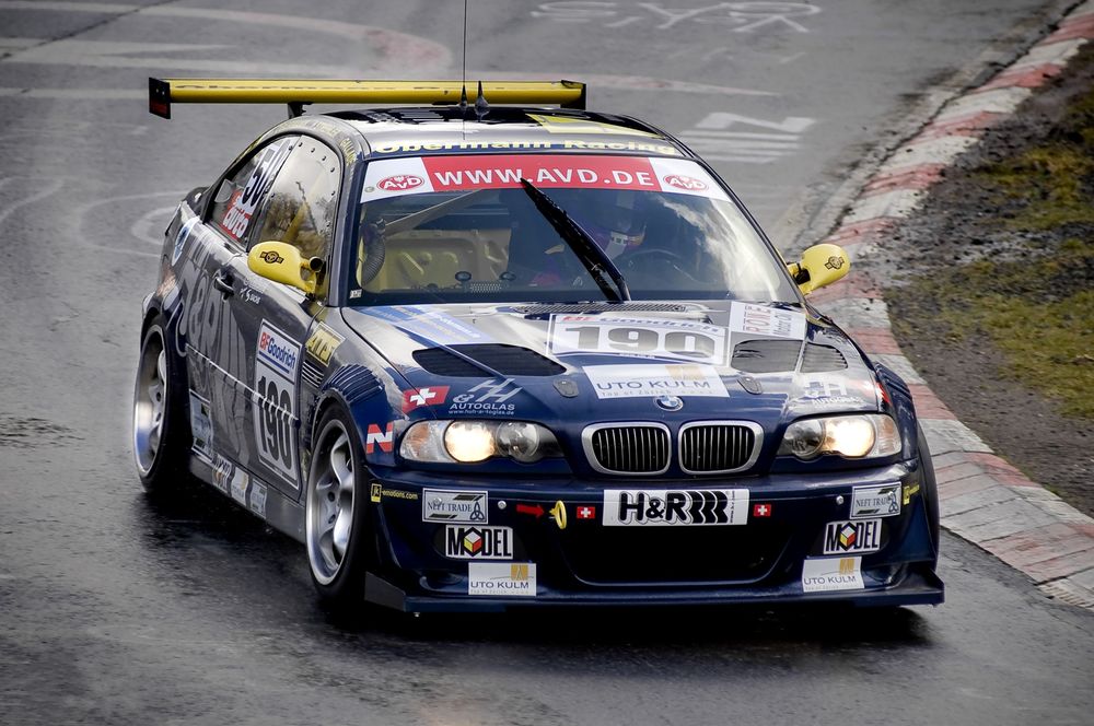 Обои для рабочего стола На трассе авто Obermann Racing BMW M3 E46 GTR