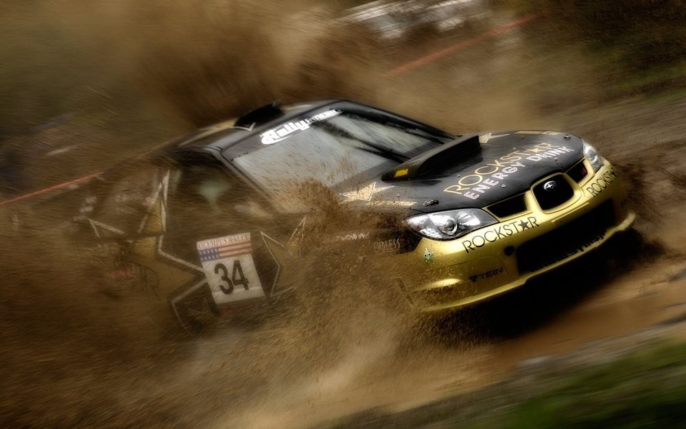 Обои для рабочего стола Авто Subaru impreza wrc преодолевает брод