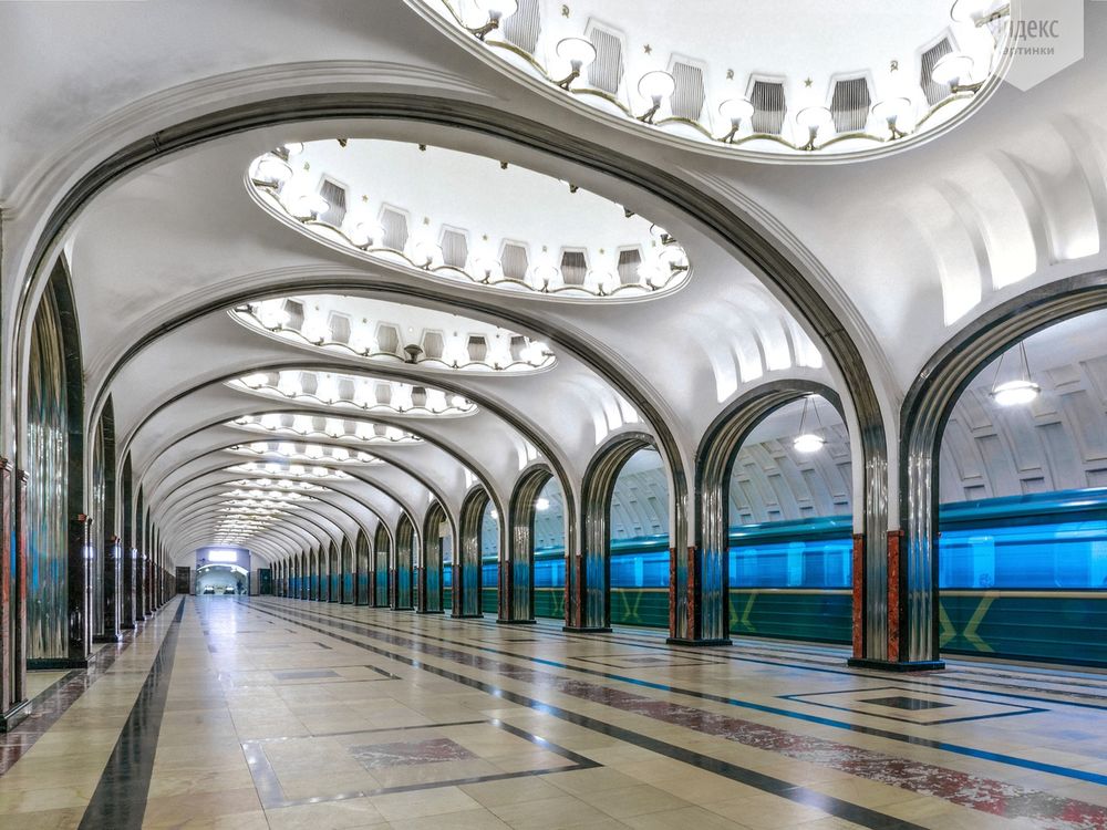 Обои для рабочего стола Станция Маяковская Московского метрополитена (Построена в 1938 году)