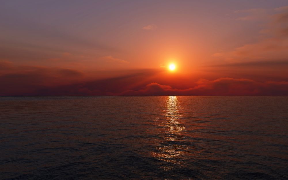 Обои для рабочего стола Рассвет над морем