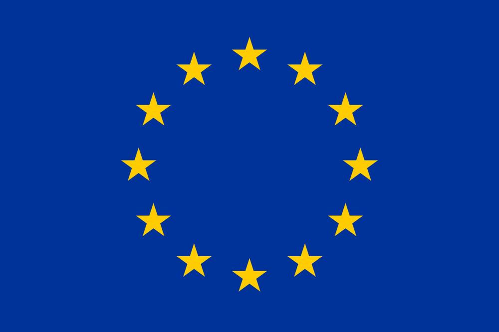 Обои для рабочего стола Синий с желтыми звездами по кругу флаг Евросоюза