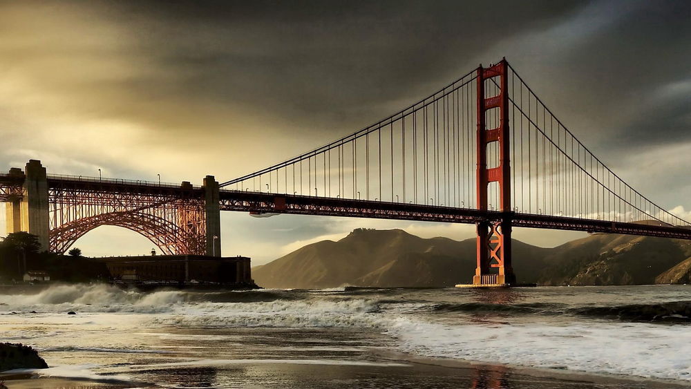 Обои для рабочего стола Мост Золотые ворота / Golden Gate Bridge в Сан-Франциско / San Francisco