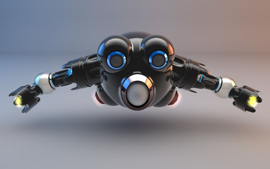Обои на рабочий стол Робот, подвешенный в воздухе / Robot suspendido en el aire