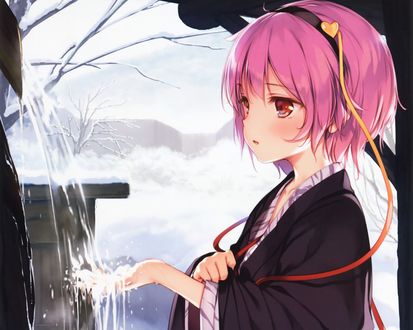 Обои на рабочий стол Komeiji Satori / Сатори Комейдзи, персонаж из серии компьютерных игр Touhou Project / «Проект «Восток»», art by ke-ta