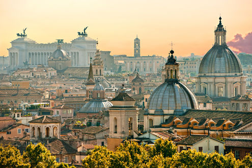 Обои на рабочий стол Панорама, Рим, Италия / Rome, Italy