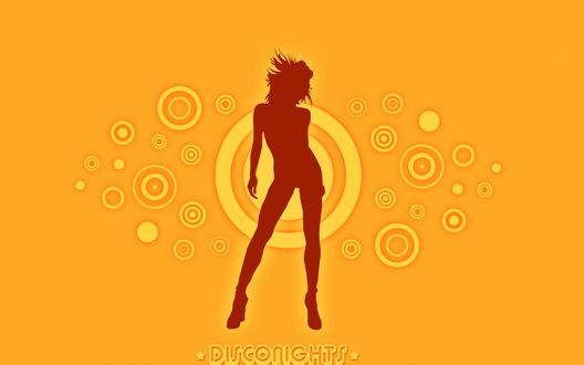 Обои на рабочий стол Силуэт танцующей девушки / Silueta de una mujer bailando en una Disconight
