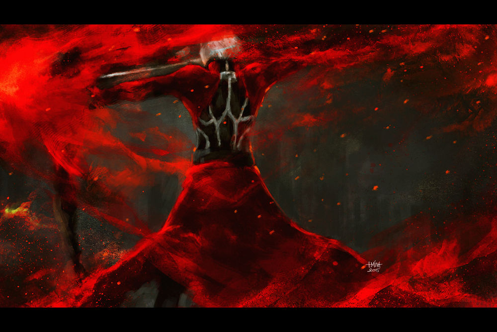 Обои для рабочего стола Арчер / Archer из аниме Судьба: Начало / Fate / Zero, art by NanFe