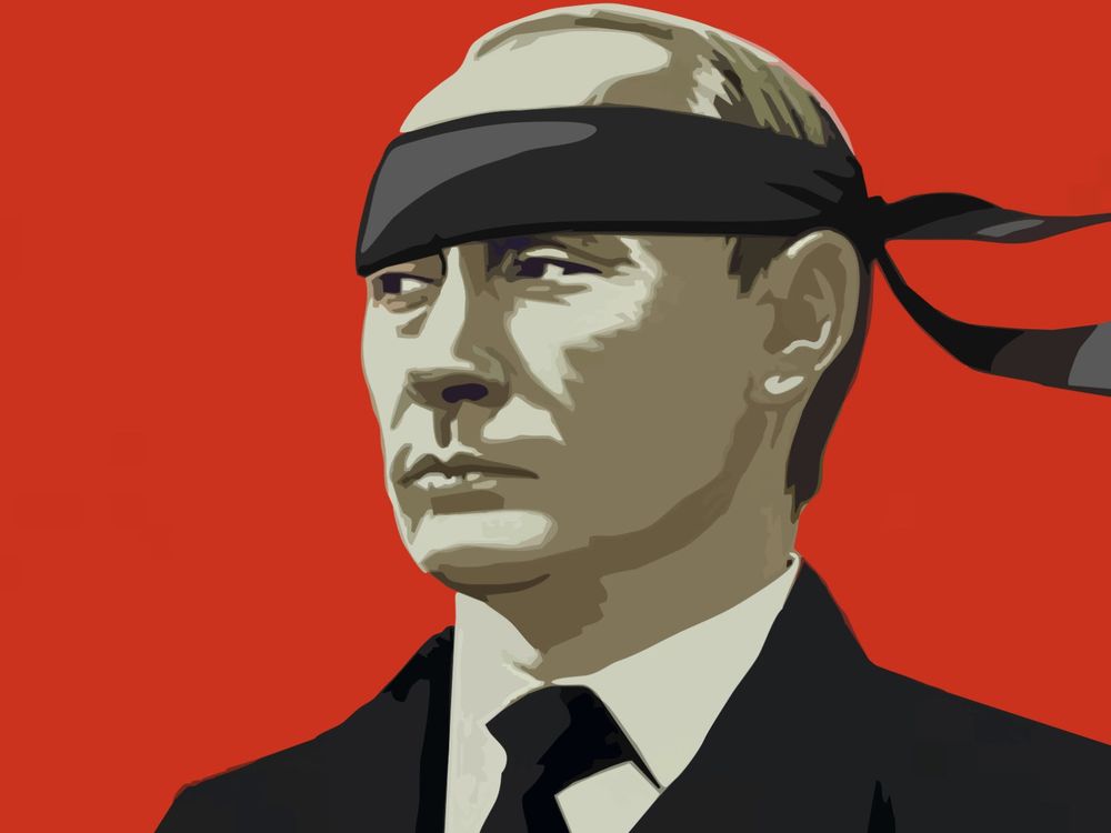 Обои для рабочего стола Владимир Путин с повязкой