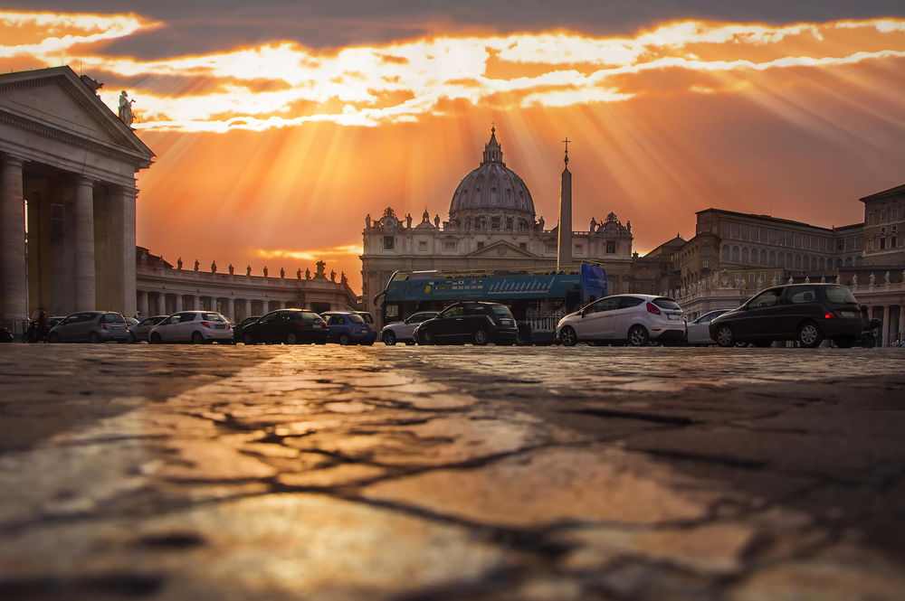 Обои для рабочего стола Собор Святого Петра, Рим, Ватикан, Италия / Basilica di San Pietro, Rome, Vaticano, Italy, автор Rod Chase