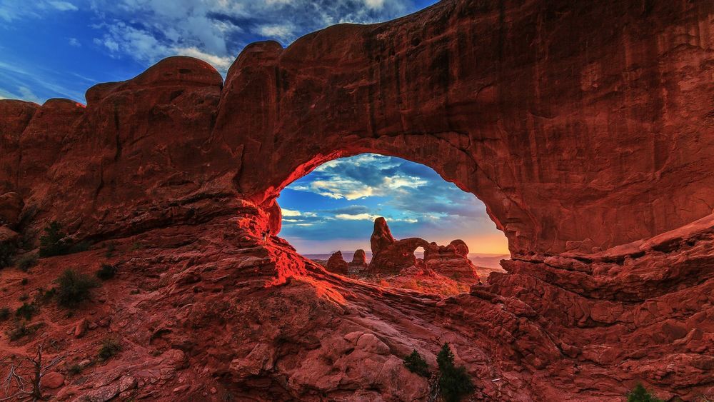 Обои для рабочего стола Галерея каменных арок, Национальный парк Арчиз / Arches National Park
