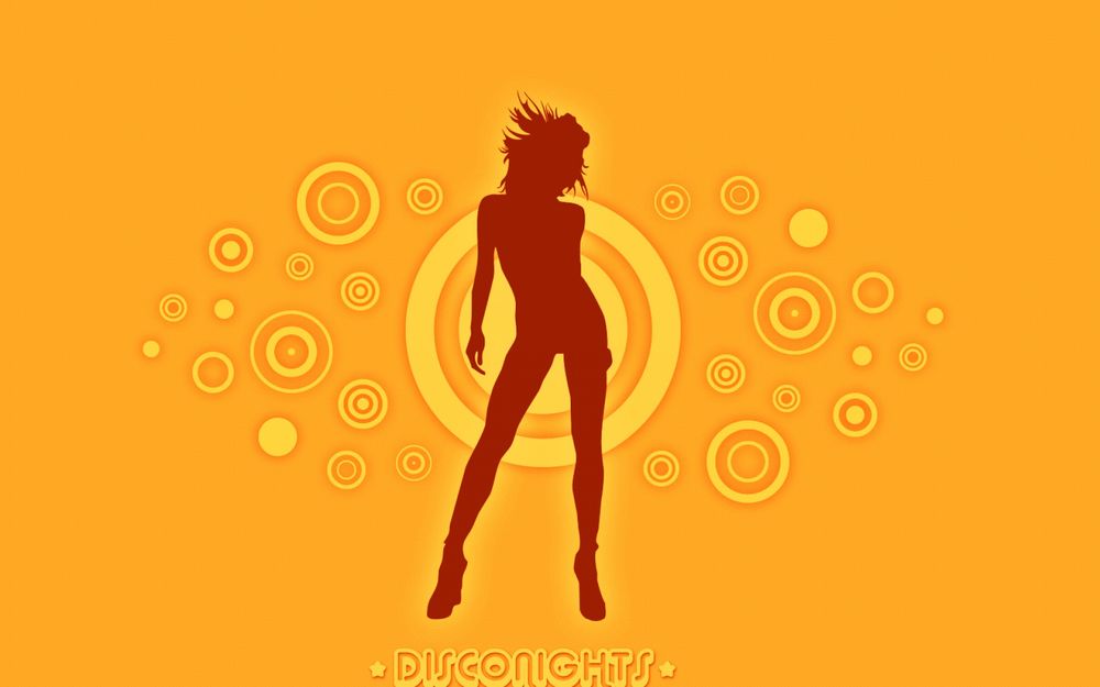 Обои для рабочего стола Силуэт танцующей девушки / Silueta de una mujer bailando en una Disconight