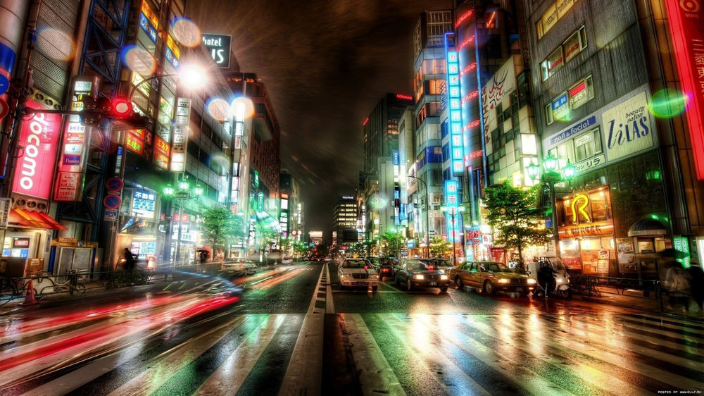 Обои для рабочего стола Огни ночного города Токио / Tokyo