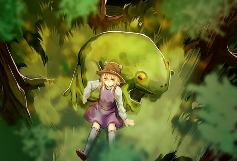 Обои на рабочий стол Сувако Мория / Suwako Moriya из игры Проект Восток / Touhou Project