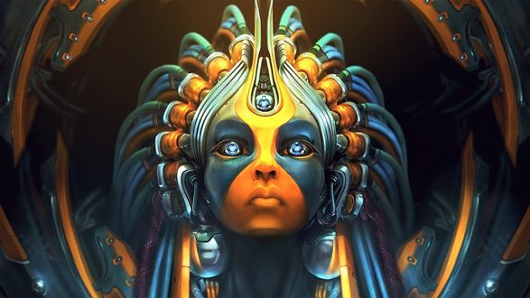 Обои на рабочий стол Девушка в маске