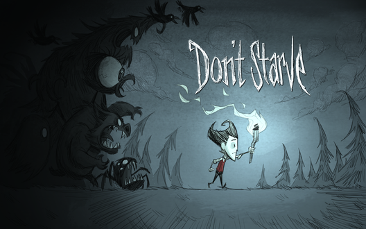 Обои на рабочий стол Willson / Вилсон и тени из игры Dont Starve