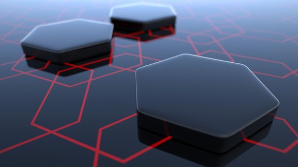 Обои на рабочий стол Три черных фигуры