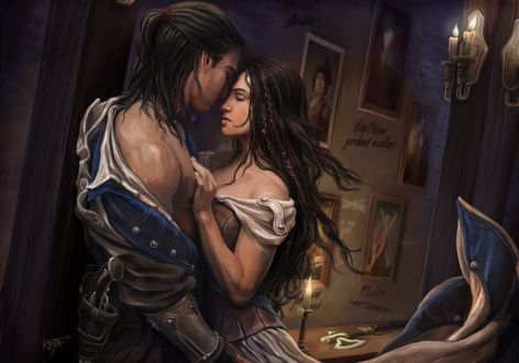 Обои на рабочий стол Свидание при свечах из игры Assassins Creed 3