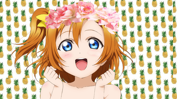 Обои на рабочий стол Хошизора Рин / Hoshizora Rin из аниме Любовный эфир! - Проект школьный идол / Love Live! - School Idol Project
