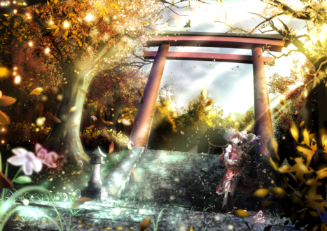 Обои на рабочий стол Reimu Hakurei / Рейму Хакурей из игры Проект Восток / Touhou Project