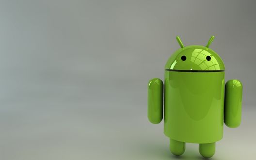 Обои на рабочий стол Логотип Android на сером фоне