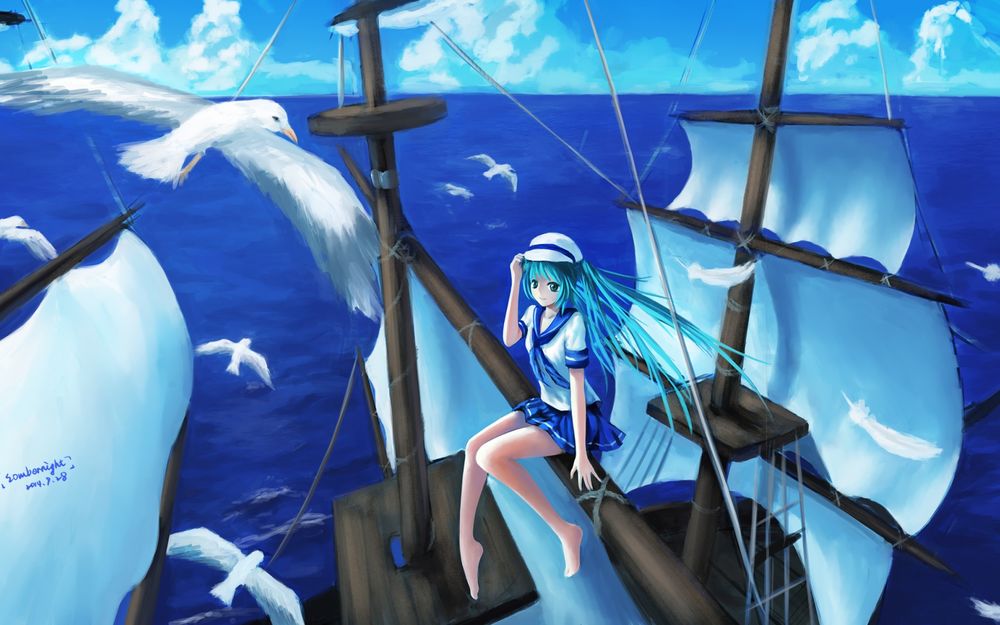 Обои для рабочего стола Vocaloid Hatsune Miku / Вокалоид Хатсуне Мику