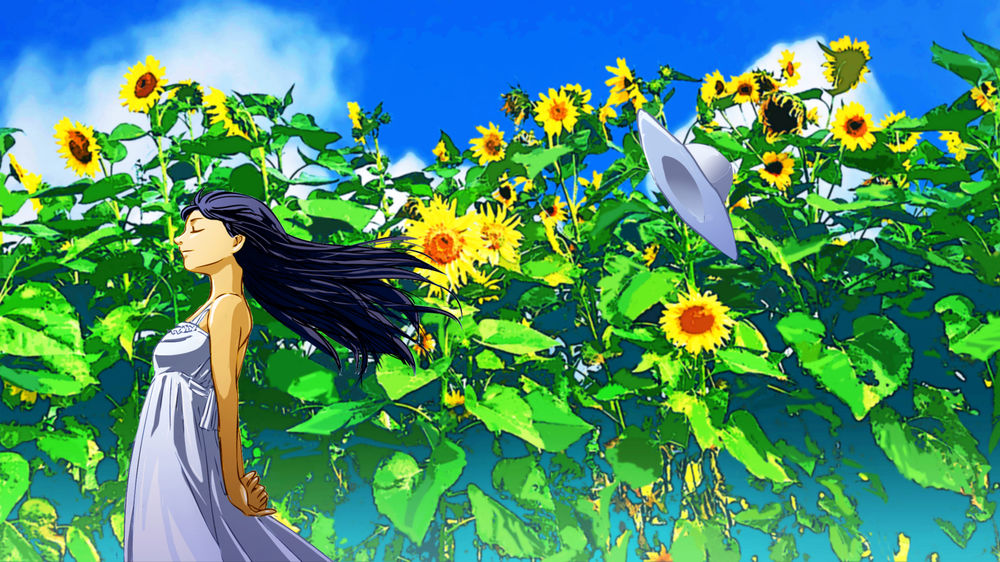 Обои для рабочего стола У девушки улетела шляпка