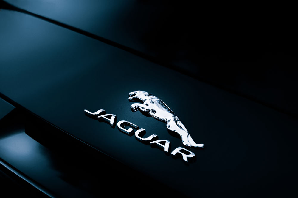 Обои для рабочего стола Логотип jaguar на темном фоне