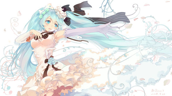 Обои на рабочий стол Vocaloid Miku Hatsune / Вокалоид Мику Хатсуне