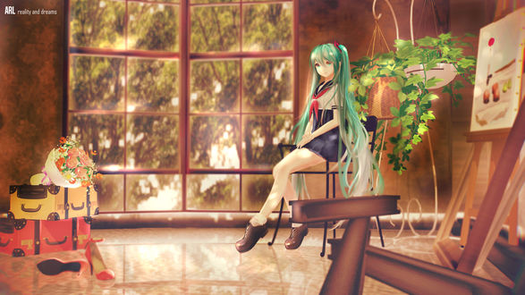 Обои на рабочий стол Vocaloid Hatsune Miku / Вокалоид Хатсуне Мику