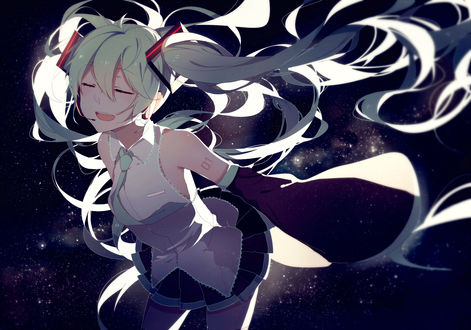 Обои на рабочий стол Vocaloid Miku Hatsune / Вокалоид Мику Хатсуне