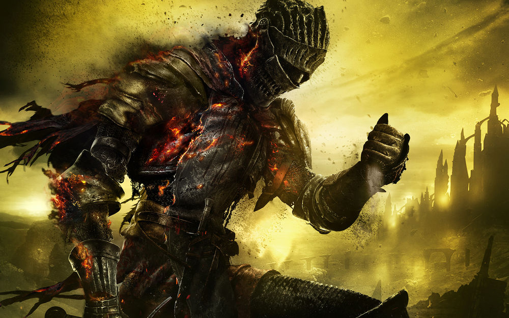 Обои для рабочего стола Рыцарь в доспехах из игры Dark souls 3, воин