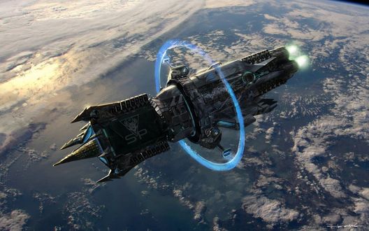 Обои на рабочий стол Инопланетный космический корабль