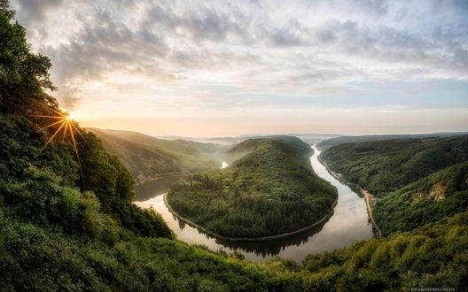 Обои на рабочий стол Река Саар, Германия / Saarland, Germany