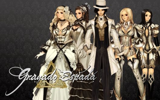 Обои на рабочий стол Fighter, Scout, Warlock и Wizard из игры Granado Espada, Sword of the New World