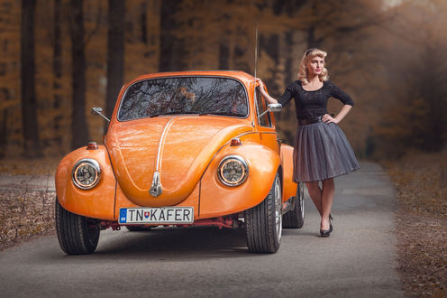 Обои на рабочий стол Девушка у машины, фотограф Daniel Venter