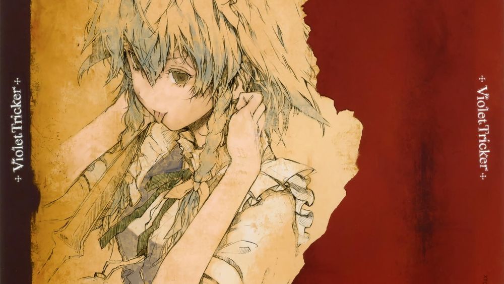 Обои для рабочего стола Sakuya Izayoi / Сакуя Изаеи с ножом из серии компьютерных игр Touhou Project / «Проект «Восток»», art by Haruai Fuyuno