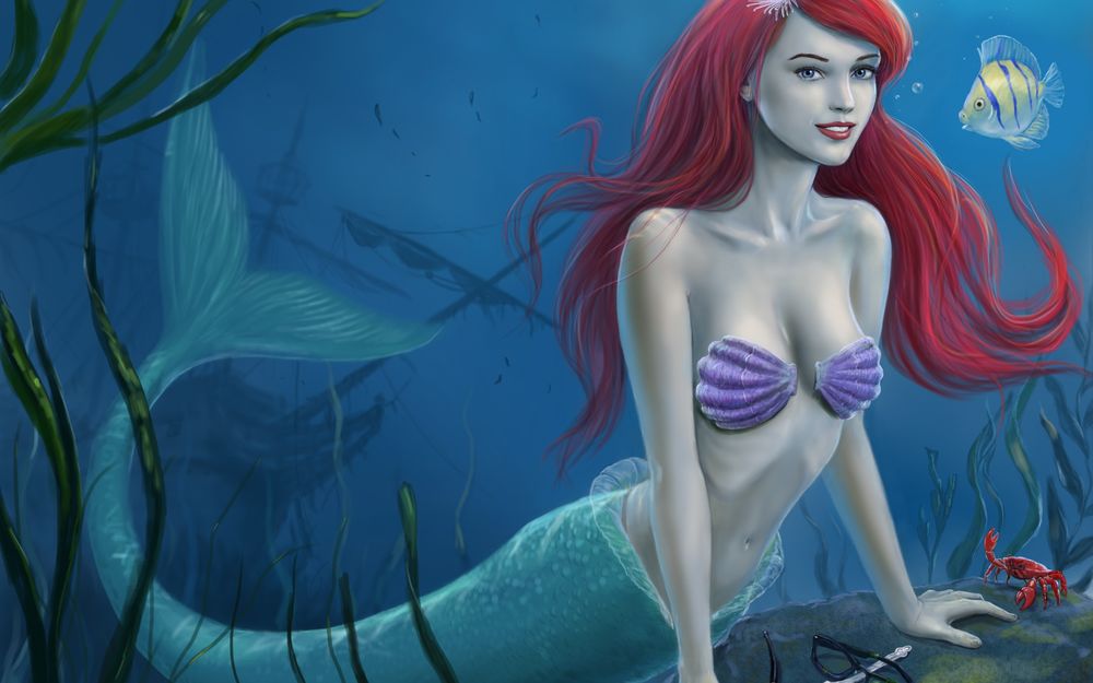 Обои для рабочего стола Ариель / Ariel героиня из мультфильма Русалочка / Tthe little mermaid