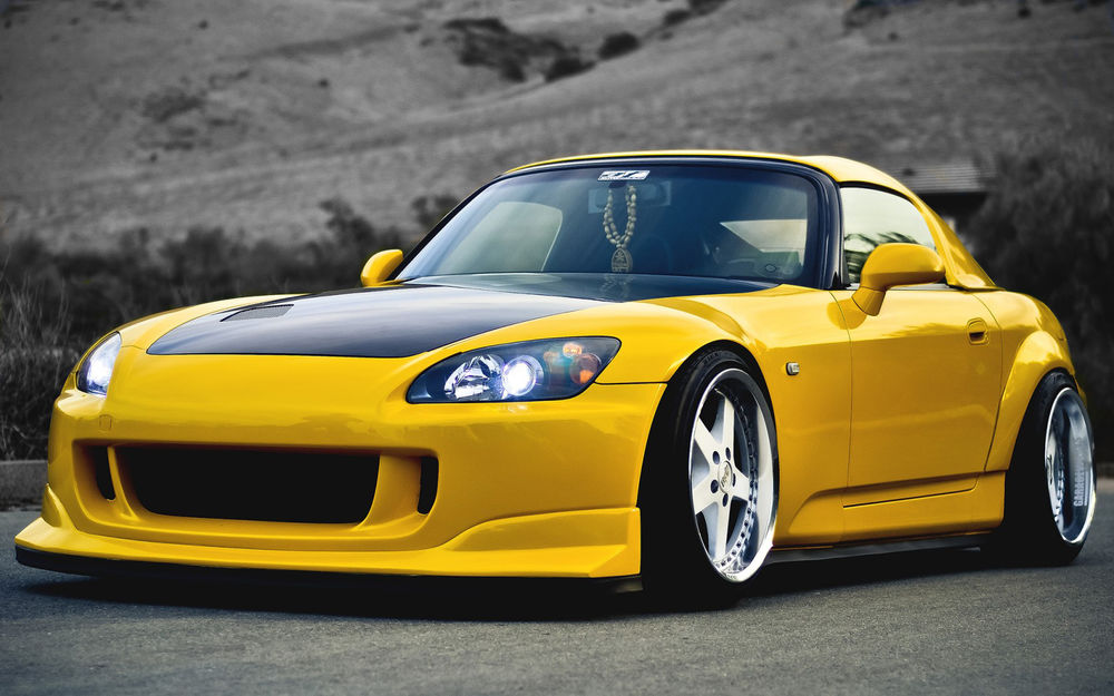 Обои для рабочего стола Honda s2000 на сером фоне
