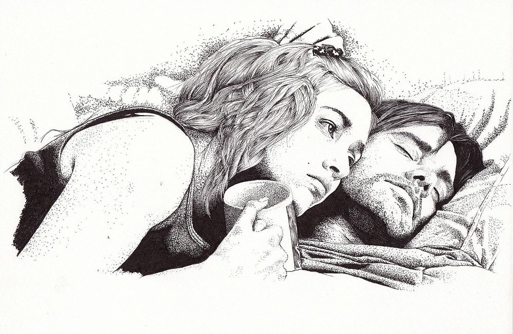 Обои для рабочего стола Кейт Уинслет / Kate Winslet / и Джим Кэрри / Jim Carrey / из кауфманианской драмы Вечное сияние чистого разума / Eternal Sunshine of the Spotless Mind