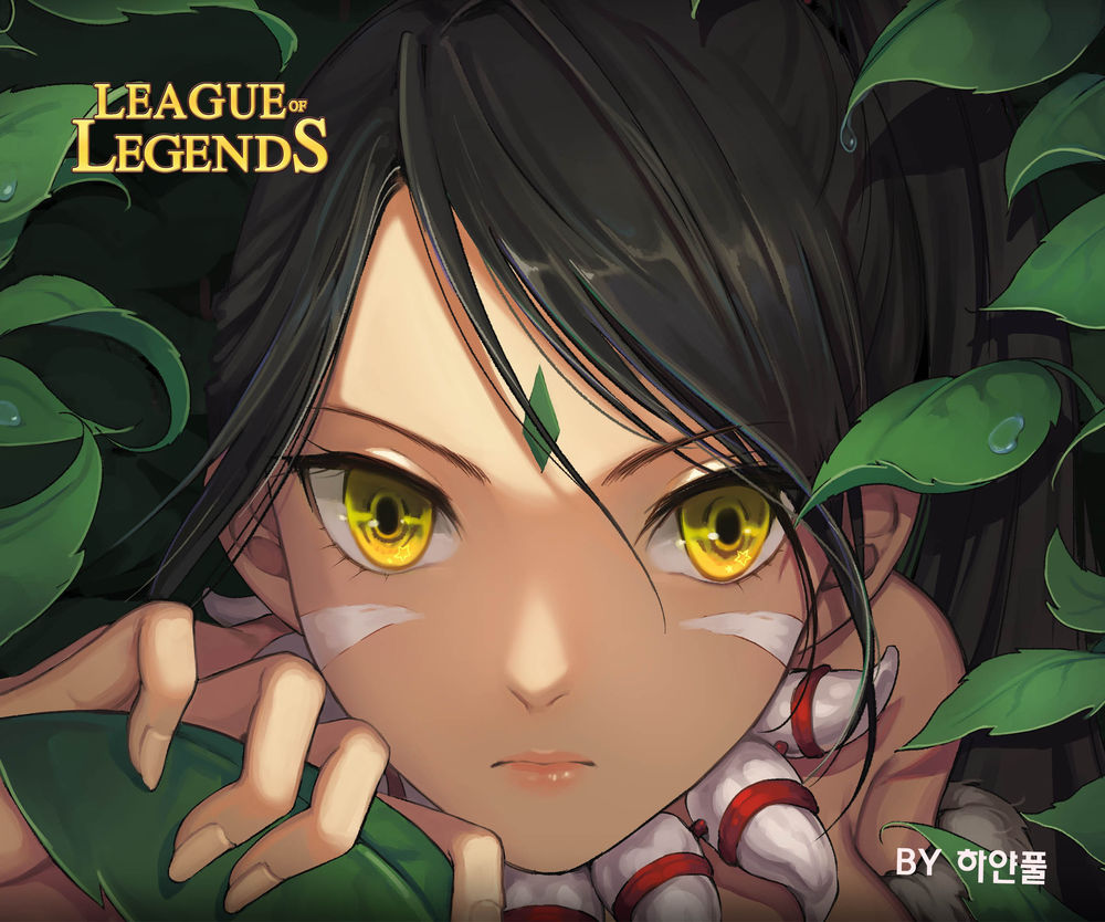 Обои на рабочий стол Nidalee / Нидали из игры League of Legends / Лига  Легенд, art by Wldudrptkd, обои для рабочего стола, скачать обои, обои  бесплатно