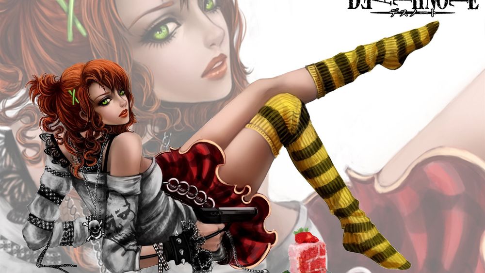 Обои для рабочего стола Rika Mello, Death Note / Тетрадь смерти, девушка, оружие