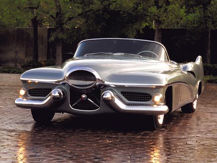 Обои на рабочий стол Кабриолет Buick LeSabre на фоне забора