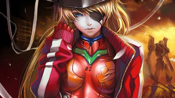Обои на рабочий стол Asuka Langley Soryu / Аска Лэнгли Сорью из аниме Neon Genesis Evangelion / Евангелион