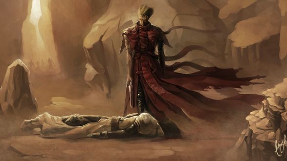 Обои на рабочий стол Легато Блусаммерс герой из аниме Триган / Trigun
