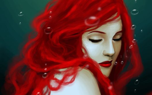 Обои на рабочий стол Ариель / Ariel героиня из мультфильма Русалочка / Tthe little mermaid